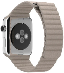 Curea iUni compatibila cu Apple Watch Ultra/SE/8/7/6/5/4/3/2/1 42mm Leather Loop Piele Kaki 