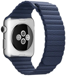 Curea iUni compatibila cu Apple Watch Ultra/SE/8/7/6/5/4/3/2/1 42mm Leather Loop Piele Midnight Blue 