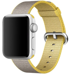 Curea iUni compatibila cu Apple Watch Ultra/SE/8/7/6/5/4/3/2/1 42mm Nylon Woven Strap Yellow/Gray 