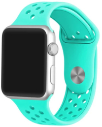 Curea iUni compatibila cu Apple Watch Ultra/SE/8/7/6/5/4/3/2/1 42mm Silicon Sport Light Blue 