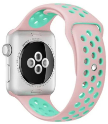Curea iUni compatibila cu Apple Watch Ultra/SE/8/7/6/5/4/3/2/1 42mm Silicon Sport Pink/Blue 