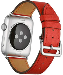 Curea iUni compatibila cu Apple Watch Ultra/SE/8/7/6/5/4/3/2/1 42mm Single Tour Piele Rosu 
