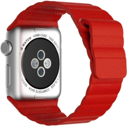 Curea iUni compatibila cu Apple Watch Ultra/SE/8/7/6/5/4/3/2/1 42mm Leather Loop Piele Red 