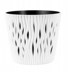 Ghiveci decorativ de flori rotund alb 7.9 L 26.2x22.2 cm Sandy Round 