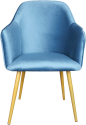Scaun velur albastru otel auriu 58x56x83 cm 