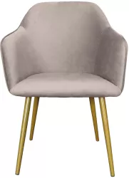 Scaun velur gri otel auriu 58x56x83 cm 