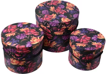 Set 3 cutii depozitare carton multicolor PK 23x20 cm 20x17 cm 17x14 cm 