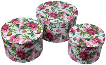 Set 3 cutii depozitare carton multicolor 26x15 cm 22x15 cm 19x14 cm 