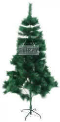 Brad artificial de Craciun tip pin clasic pentru interior/exterior inaltime 180 cm Flippy verde suport metalic inclus 