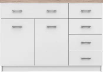 Comoda Sani Top Mix Sertare Sonoma / Alb 120/33/85 cm 