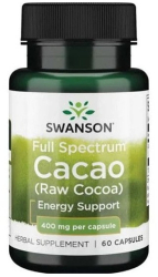 Full Spectrum Cacao Raw Cocoa 400mg 60 Capsule Swanson 
