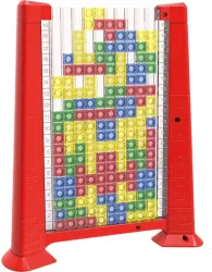 Joc de inteligenta Tetris puzzle tangram Flippy 70 de piese multicolore 3D montessori interactiv din plastic zar inclus sac depozitare 