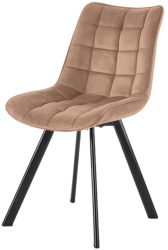 Scaun living HM K332 catifea picioare metalice 46x61x84 cm bej 