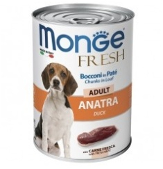 Monge Dog Fresh Adult - Hrana umeda super-premium - Rata - 400g x 8 buc 