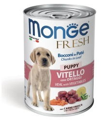 MONGE DOG FRESH PUPPY VITEL/VEGETAL 400 GR x 8 buc 