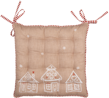 Perna scaun Craciun bumbac multicolor Turta Dulce 40x40x4 cm 