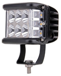 Proiector LED Auto Offroad Bicolor alb si galben 12-24V 45W cu functie stroboscop spot beam 30 grade 