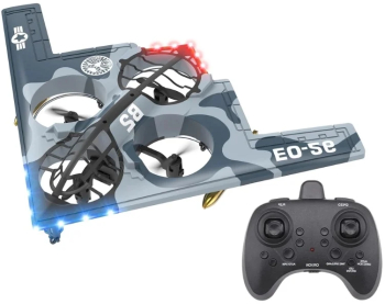 Avion cu telecomanda iUni E0-26 Stealth Bomber Plane Acrobatii 360° Giroscop Rezistent la impact Lumini LED Albastru 