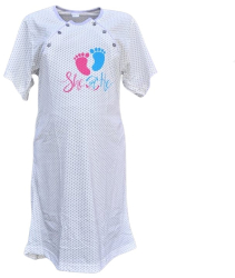 Camasa de noapte cu maneca scurta pentru alaptat Sevgi CAS-2 Crem 