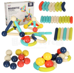 Set 36 Blocuri magnetice pentru copii mici multicolor 3 ani + plastic/metal 