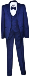 Costum elegant din 5 piese pentru baieti Mini Junior COST-1014-B Bleumarin 
