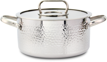 Cratita din inox Zilan ZLN1313 2.5L Diametru 20 cm Manere nituite Compatibil gaz inductie & electric Compatibil masina de spalat vase