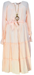 Rochie cu maneca lunga pentru fete Mini Junior RCH-5547 Coral 