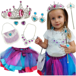 Set printesa cu 9 accesorii pentru copii 3-4 ani multicolor