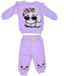 Compleu 2 piese pantaloni si bluza pentru fete Mini Junior SETMJ-31 Mov 
