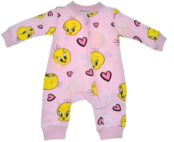 Salopeta cu maneca lunga pentru fete Mini Junior SALMJ-33 Roz 