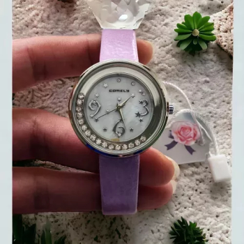 Ceas lila de dama cu bratara inclusa 