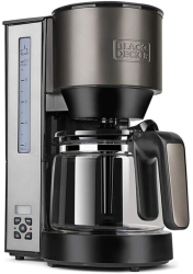 Cafetiera programabila 12 cesti 1000 W bol din sticla capacitate 1.25 l functie reincalzire si anti-picurare 