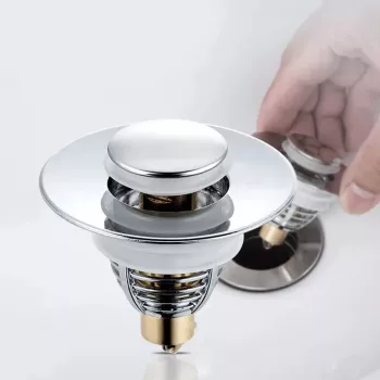 Dop scurgere chiuveta universal deschidere cu click material otel diametru exterior 62 mm culoare Argintiu 