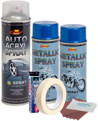 Kit complet reparatie si vopsire jante culoare Albastru Metalizat V2 