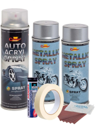 Kit complet reparatie si vopsire jante culoare Argintiu Metalizat V2 