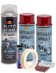Kit complet reparatie si vopsire jante culoare Rosu Burgundy Metalizat V2 