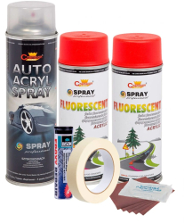 Kit complet reparatie si vopsire jante culoare Rosu Fluorescent V2 