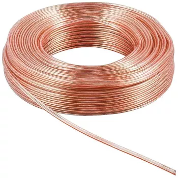 Rola cablu pentru boxe 2 x 1.5 mm lungime 10m culoare rosu/transparent 