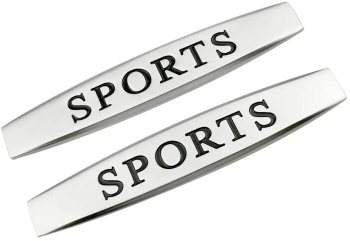 Set 2 x Embleme auto metalice- autoadezive- model & SPORTS& - finisaj Crom- dimensiune- 10 x 1-5 cm 