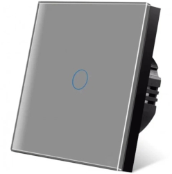Intrerupator touch cap scara cap cruce iUni 1F Sticla securizata LED Argintiu 