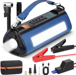 Redresor Auto si Compresor Aer 2-in-1 Wireless pentru motor 6.0 benzina/3.0 diesel 12V 10000mAh 1200A Chip Inteligent Detectare Tensiune 