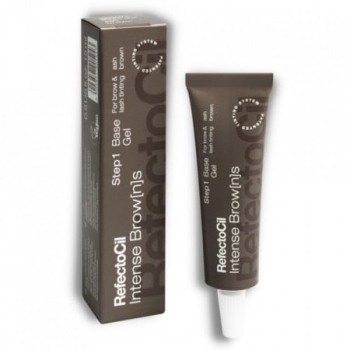 Vopsea maro cenusiu cu efect de henna pentru gene&sprancene RefectoCil Intense Browns Base Gel Step 1 - Ash Brown 15ml 