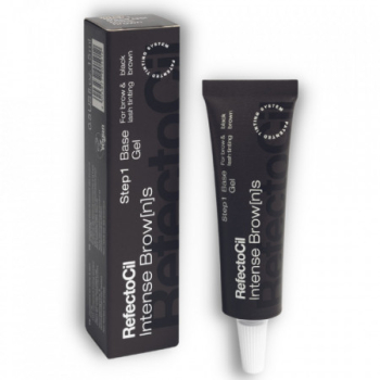 Vopsea maro negricios cu efect de henna pentru gene&sprancene RefectoCil Intense Browns Base Gel Step 1 - Black Brown 15ml 