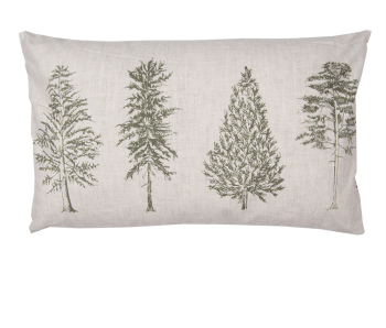 Set 2 fete perna textil bej verde Brazi 30x50 cm