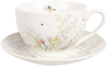 Set 4 cesti portelan multicolor Summer 12x9x6 cm 14x2 cm 250 ml 