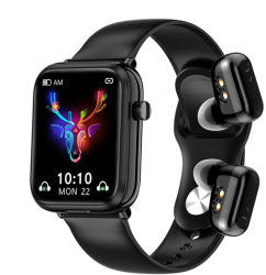 Ceas SmartWatch cu Casti Bluetooth Incorporate I-TEK1 ANDROTEK® Mod Multi-Sport Monitorizare Ritm Cardiac Oxigen Somn Moduri Reamin 