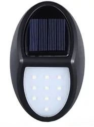 Aplica solara LED pentru perete Flippy in forma ovala 10 LED-uri lumina puternica IP65 12 x 7.5 cm 1.2 V 300 mAh autonomie 8-10 ore 