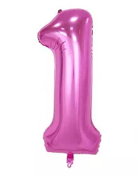 Balon din Folie Flippy Cifra 1 81 cm Pentru Aer sau Heliu Mov 