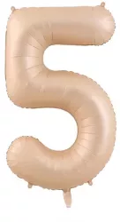 Balon din Folie Metalizata Flippy Figurina Cifra Model 5 Tema Aniversare 100 cm Ambalaj Individual Pai Inclus Umflare cu Aer sau Heli 