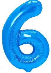 Balon din Folie Metalizata Flippy Figurina Cifra Tema Aniversare 80 cm Ambalaj Individual Pai inclus Umflare cu Aer sau Heliu Albastru